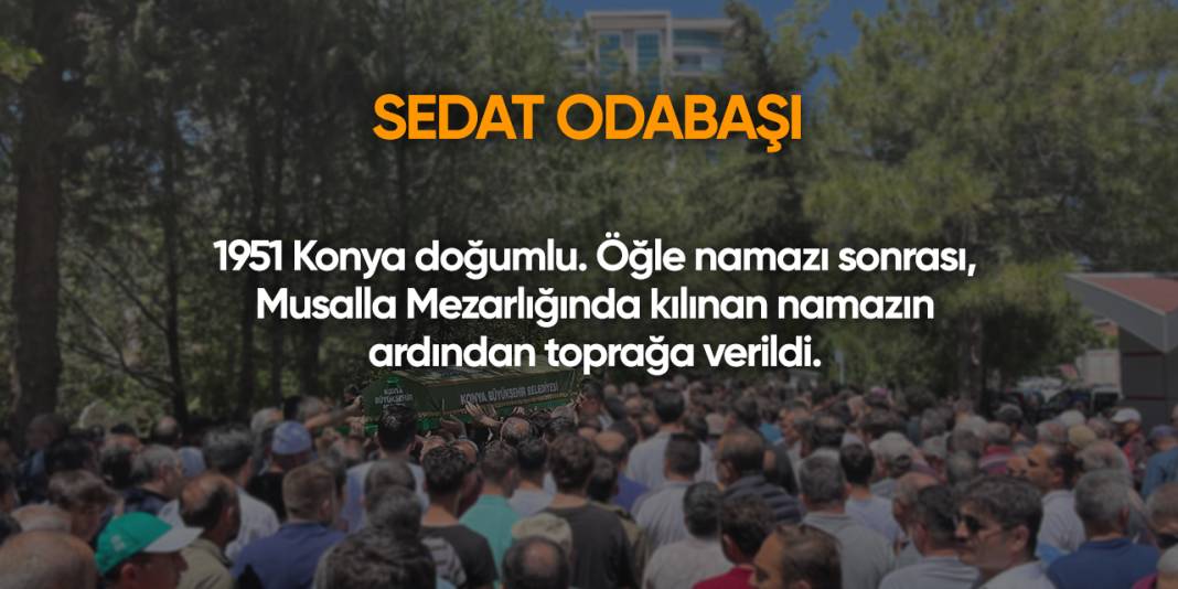 Konya'da bugün vefat edenler | 16 Eylül 2025 8